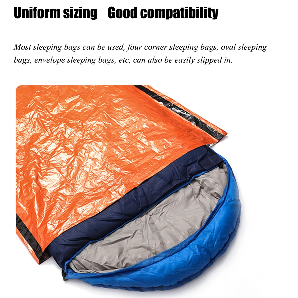 Saco de dormir portátil à prova d'água para sobrevivência de emergência, equipamento de acampamento edc ao ar livre, saco térmico, kit de primeiros socorros, cobertor mylar