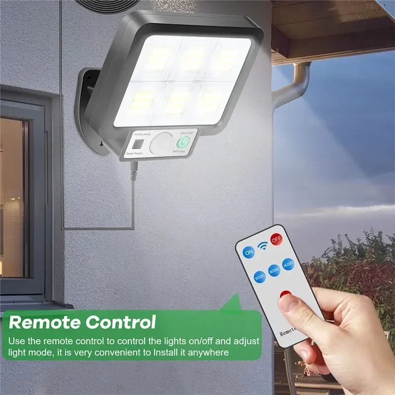 Ao ar livre à prova dwaterproof água de emergência rua jardim segurança decoração lâmpada led solar divisão lâmpada parede sensor movimento luz solar 3 modo