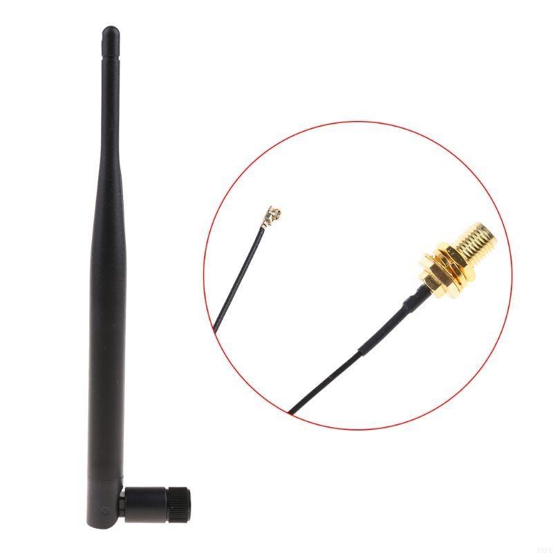 RP-SMA-Stecker, 868 MHz, 5 dBi, kabellose Antenne, Router-Antenne + 15 cm RP-SMA-Buchse auf IPX 1,13-Kabel