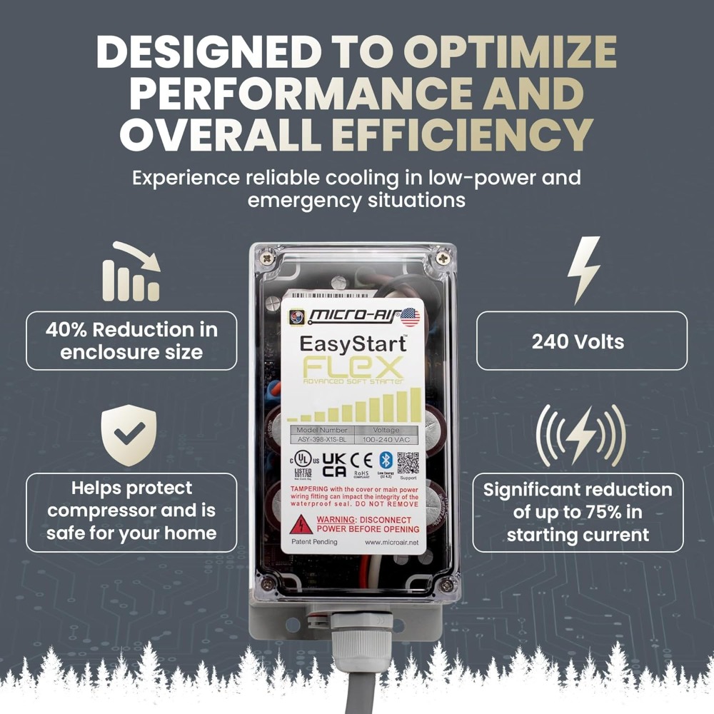 EasyStart FLEX 398 - Bluetooth Soft Start Kit for Home Air Conditioner, RV & Commercial Use, Works with Generators