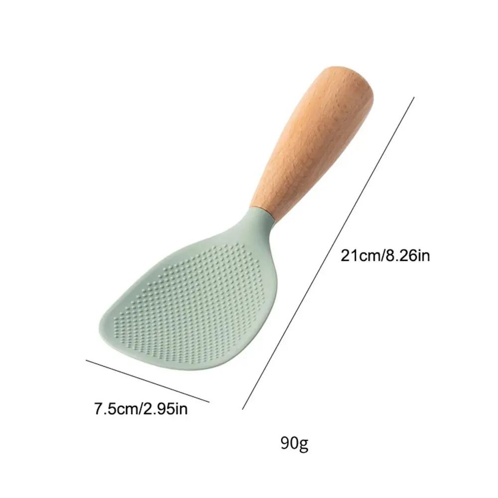 1 PC ช้อนซิลิโคน Non-Stick ทําอาหารช้อน Anti-scalding หม้อข้าวทนอุณหภูมิสูงช้อนทนทาน Gadgets ครัว