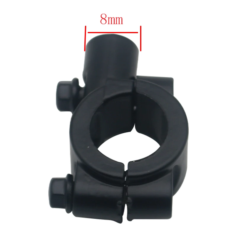2pcs 22mm Handlebar 10mm 8mm Thread Universal Motorcycle Mirror Mount Clamp Rear View Mirror Holder Adapter Black Clamp Base