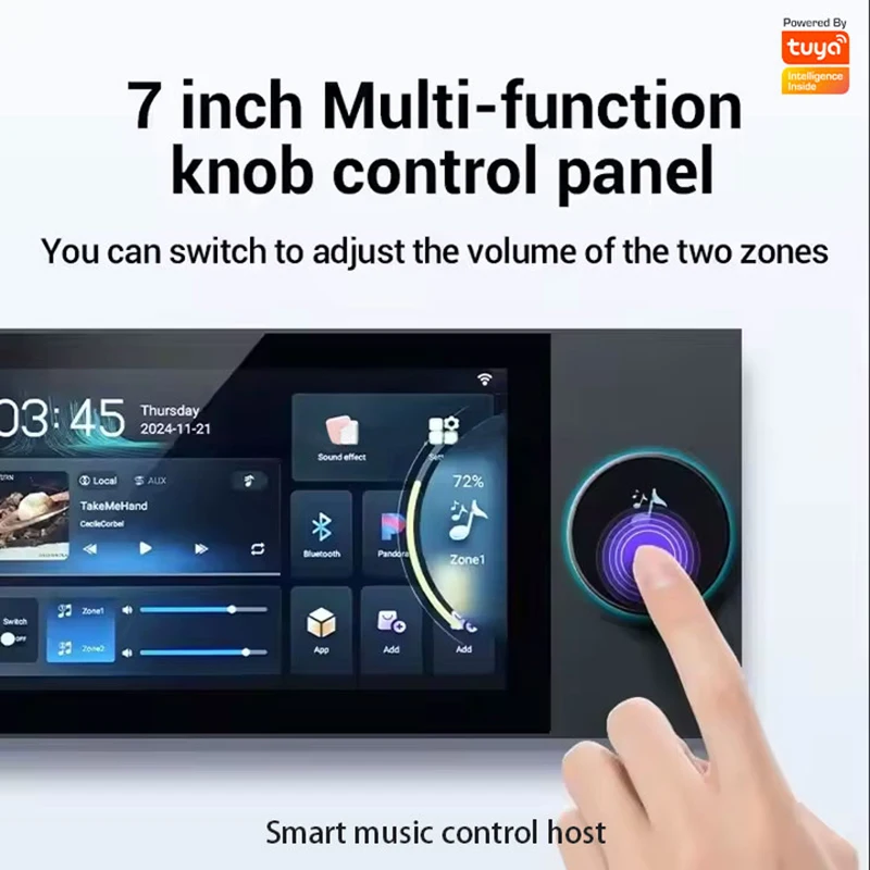 Anjielo Multifunktionaler TUYA Smart Music Central Control Host 7-Zoll-Knopf Smart Home Panel Scene Linkage unterstützt Google Suite