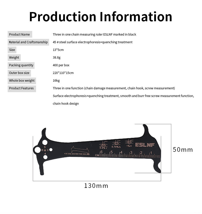 Règle d'indicateur JOWear de vélo en acier inoxydable, outil de réparation de vélo de route ultraléger, mesure du diamètre de la vis