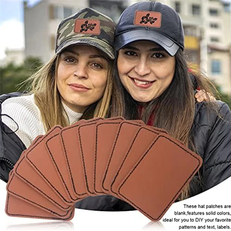 90Pcs Laser Engraving Blanks, Blank Leather Patch for Hat, Wear-Resistant, Not Easy To Fade