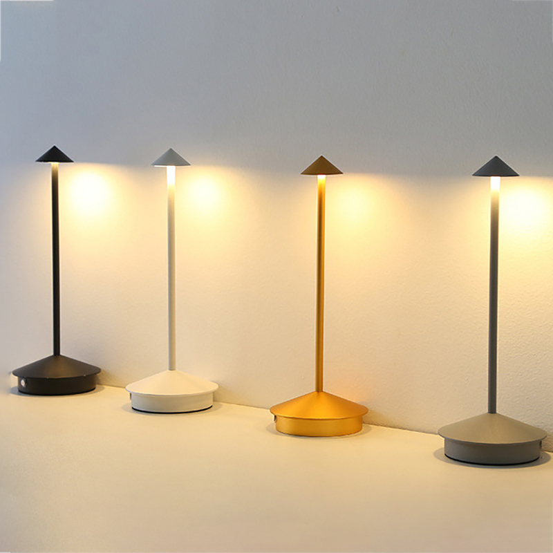 Lámpara LED de mesa recargable con Sensor táctil, lámpara de escritorio nocturna para restaurante, Hotel, Bar, dormitorio, 3 temperaturas de Color, atenuación continua