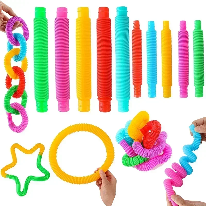 8 16 24 32 ชิ้น Pop หลอด Sensory ของเล่น UrChoice Fine Motor Skills & Learning สําหรับเด็กวัยหัดเดิน Fidget ของเล่นและ Party Favors สําหรับเด็ก