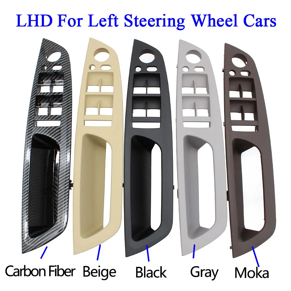 4PCS Kit LHD RHD Inner Driver Door Window Switch Armrest Cover Pull Handle Replacement For BMW X5 X6 E70 E71 E72 2007-2013