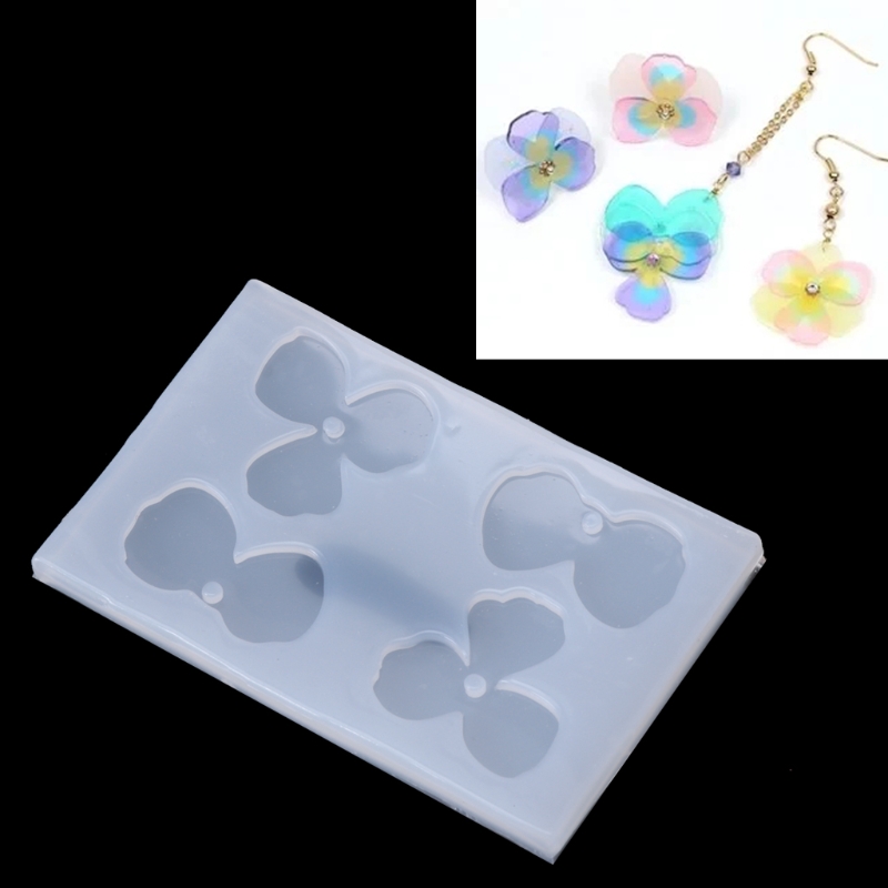 Silicone Jewelry Mold Flower Petal Earring Pendant Epoxy Resin Casting Mold Tool Necklace Crafts Jewelry Finding Accessories