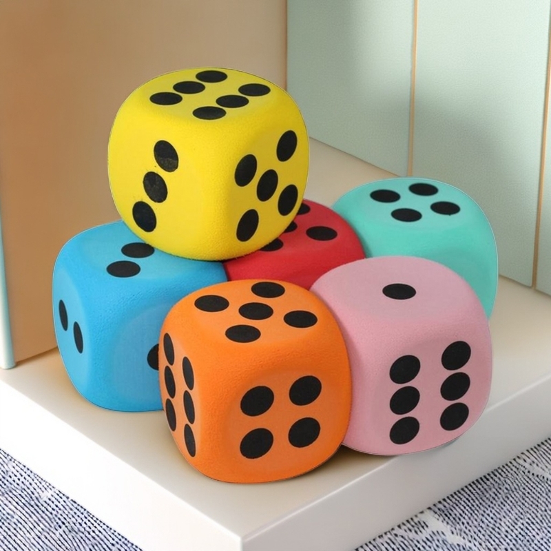 Dados espuma grandes 8cm, dados macios seis lados para crianças, brinquedo contagem, auxiliares aprendizagem para