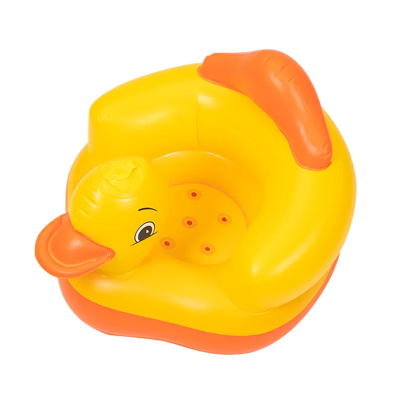 Assento inflável grosso de pato amarelo para crianças pequenas, assento inflável para bebês aprendendo a sentar no sofá