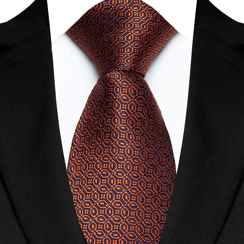 Luxe 8 Cm Heren Stropdas Bruin Oranje Kleur Dot Strepen Stropdassen Voor Man Bruidegom Jacquard Geweven Stropdas Voor Business bruiloft