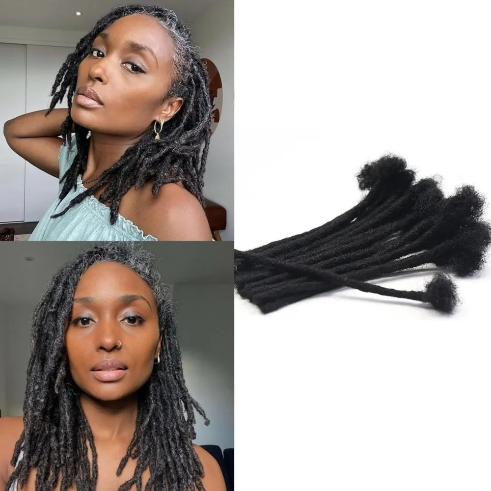 0.6 cm 100% Extensions de cheveux humains Dreadlock T1B/27/30/99j Extensions Loc cheveux humains Extensions Loc permanentes cheveux humains