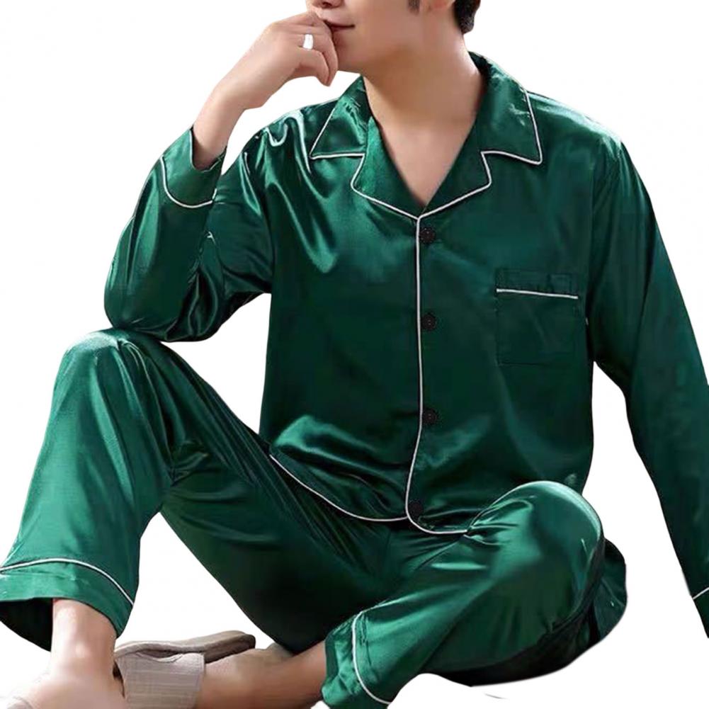 Conjuntos de pijama de seda para parejas, ropa de dormir de manga larga, pantalones de talla grande, pijama de satén, ropa de dormir para amantes