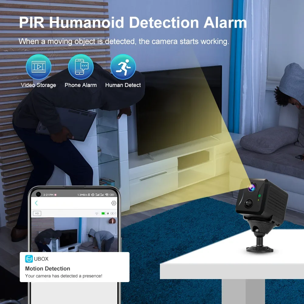 LS VISION 5MP 4G Sim Mini Camera Wifi 3800mAh Battery CCTV Security Camera Intercom PIR Detection Surveillance IP Camera Ubox