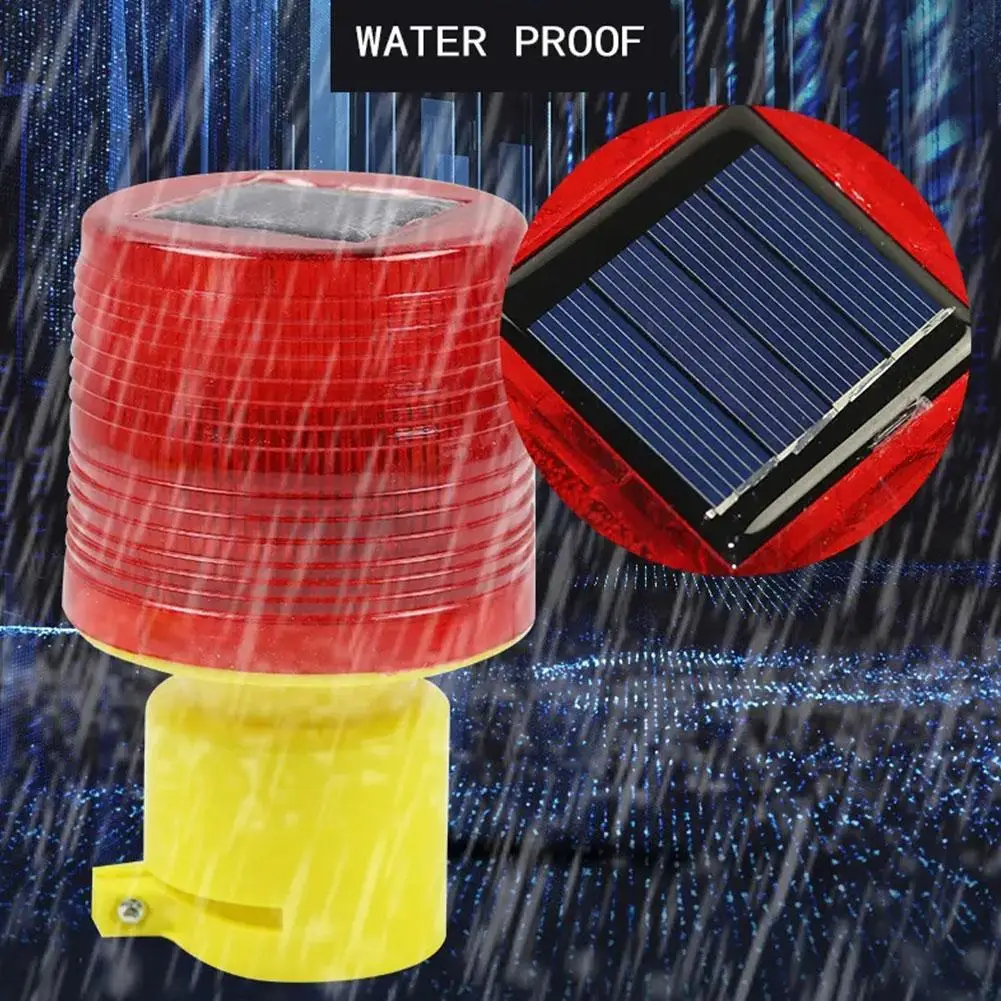 Solar LED Emergency Light Solar Traffic Tower Crane Warning Light LED Bulb Lamp For Construction Site Harbor Road Marine Lamp