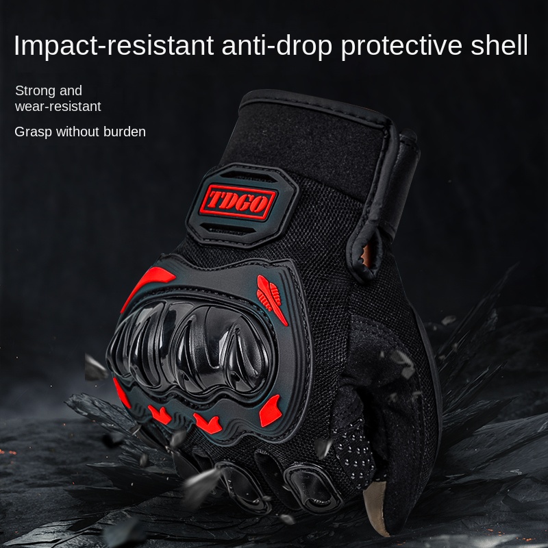 Guantes de dedo completo transpirables para motocicleta de verano, equipo de protección de cuero, guantes de carreras deportivos para moto de cross