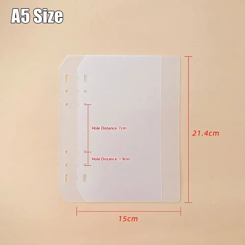 10Pcs A4 A5 A6 A7 Notebook Divider Stationery Accessories Matte Inner Paper Separator Universal PP Binder Organizer Baffle
