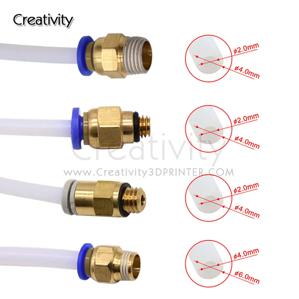 空気圧コネクタ PC4-01 PC4-M6 ボーデン押出機 J ヘッドホットエンド PTFE チューブカプラー J ヘッド継手エンダー 3 3D プリンタ部品