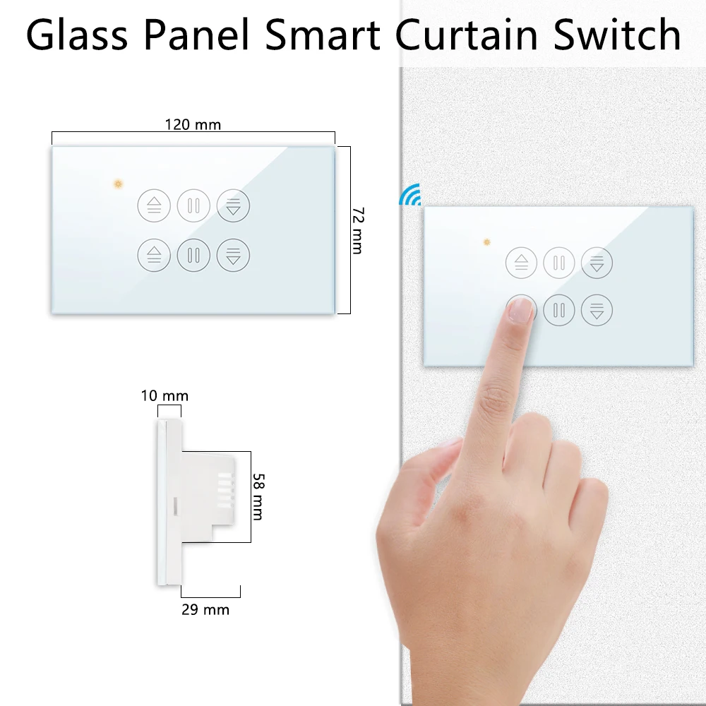 QCSMART WiFi Doppel Vorhang UNS Schalter Tuya Smart Leben Fernbedienung Jalousien Rollladen Prozent Timer Google Home Alexa