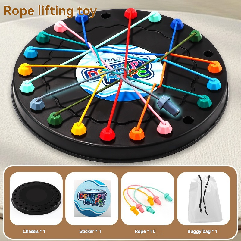 New Kid Rope Knots Puzzle Gra planszowa Color Line Twisted Connected Ropes Logic Thinking Gra stołowa Interaktywna zabawka dla rodziców i dzieci