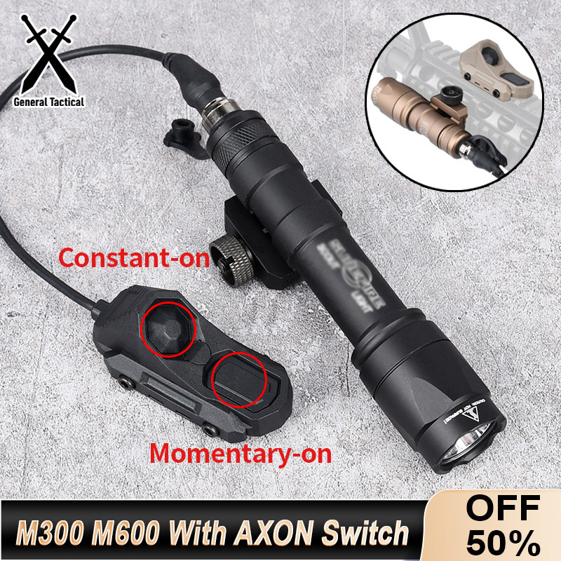 Фонарик Surefire M300 M600 с двойной функцией AXON, дистанционный переключатель давления, подходит для 20 мм, охотничий тактический фонарь для страйкбола
