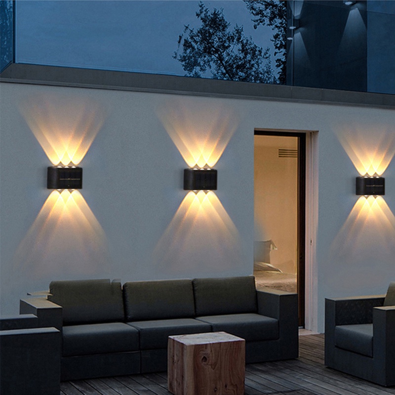 Luces Led solares impermeables para exteriores, iluminación decorativa de pared para patio, calle, paisaje y jardín, 6Led, 1 unidad