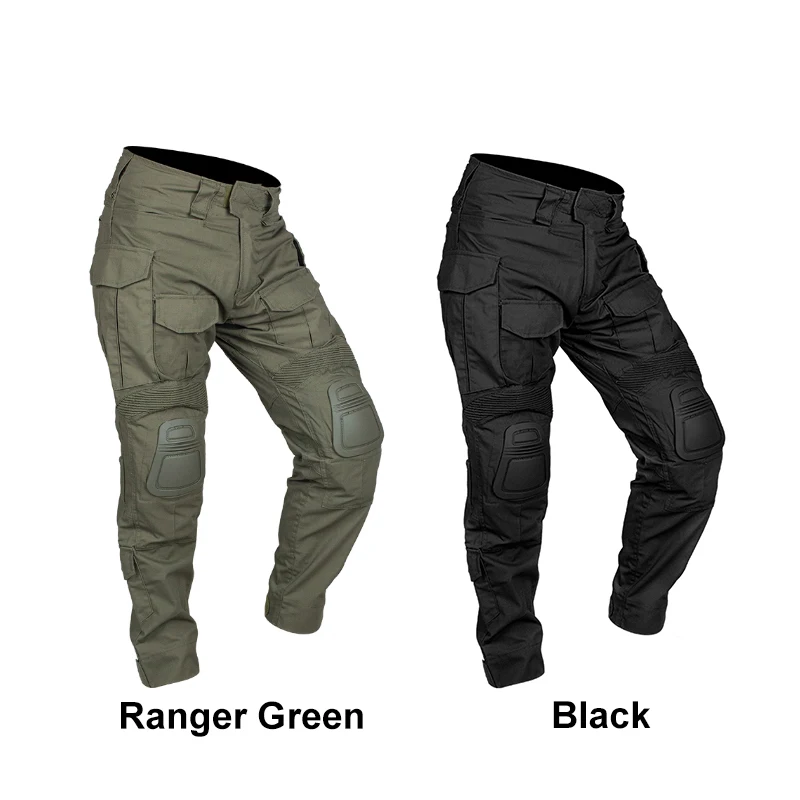 IDOGEAR G3 Pantalones de combate con rodilleras Pantalones tácticos Gen3 Range poliéster de algodón verde 3201