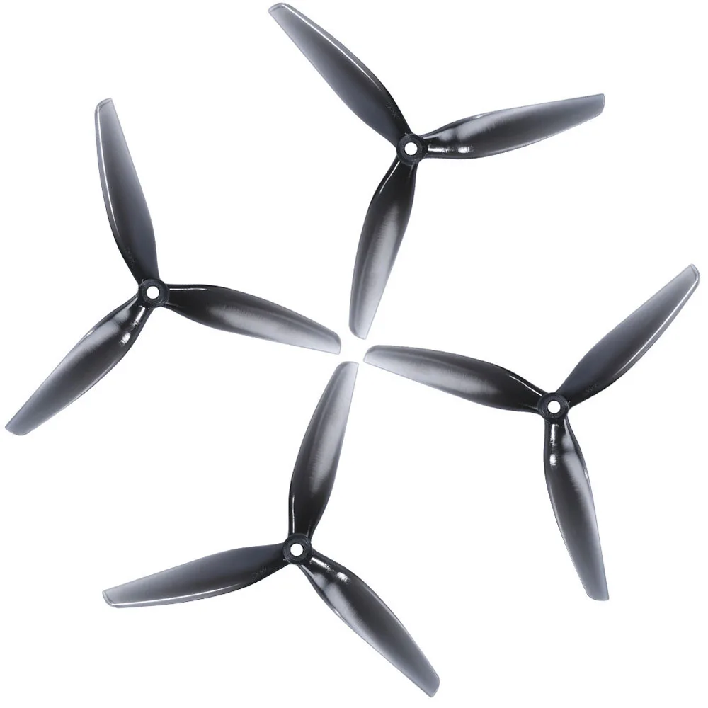 4PCS HQProp 7X4X3 7040 7 นิ้ว 3 ใบมีด/tri-blade ใบพัดสีเทาอ่อน (2CW + 2CCW) โพลีคาร์บอเนตสําหรับ FPV RC Drone