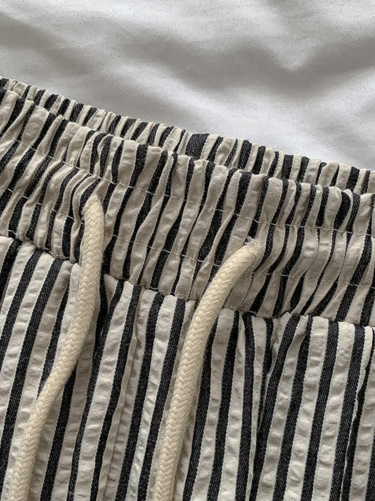 Calças Casuais tradas Estilo Coreano para Mulheres, Verão, Cintura Alta Elástica, Finas, Retas e Longas, Moda para o Dia a...