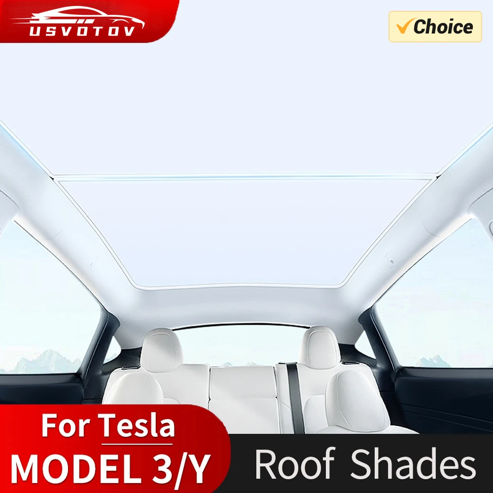 Parasol mejorado para Tesla Model Y 3 Highland, parasol Anti-UV, protector de techo, visera, hebilla de tela de hielo, cubierta enfriadora de tragaluz de vidrio