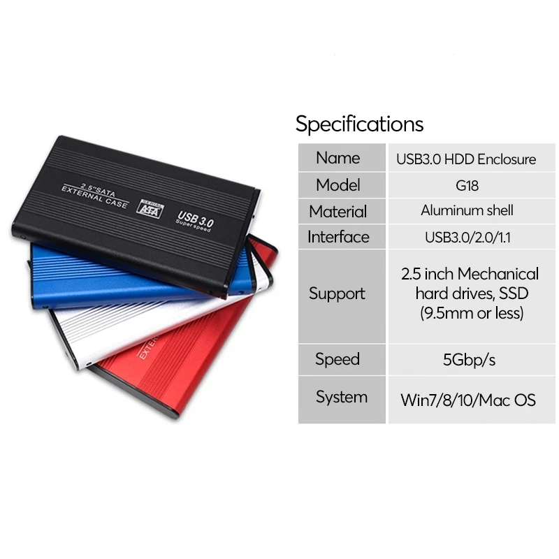 UTHAI G18 USB3.0/USB2.0 HDD エンクロージャモバイルケース 2.5 インチ SATA3 外部キャディ USB2.0 HDD ハードドライブボックス