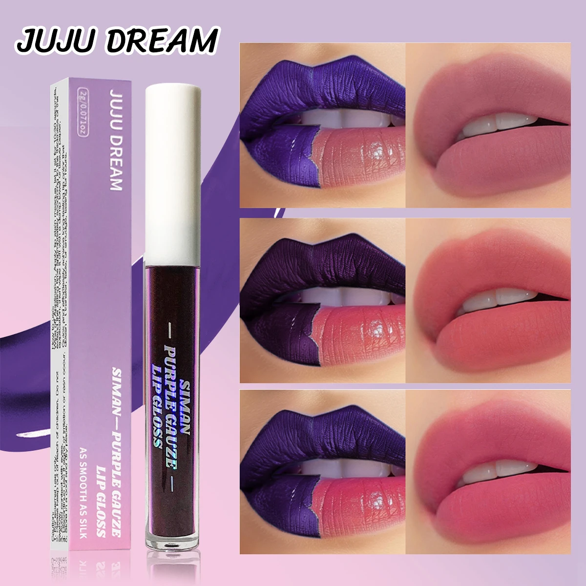 Brillo de labios estilo lágrima, color de labios líquido mate resistente al agua, rosa rosa, no se pega al taza, maquillaje de secado rápido