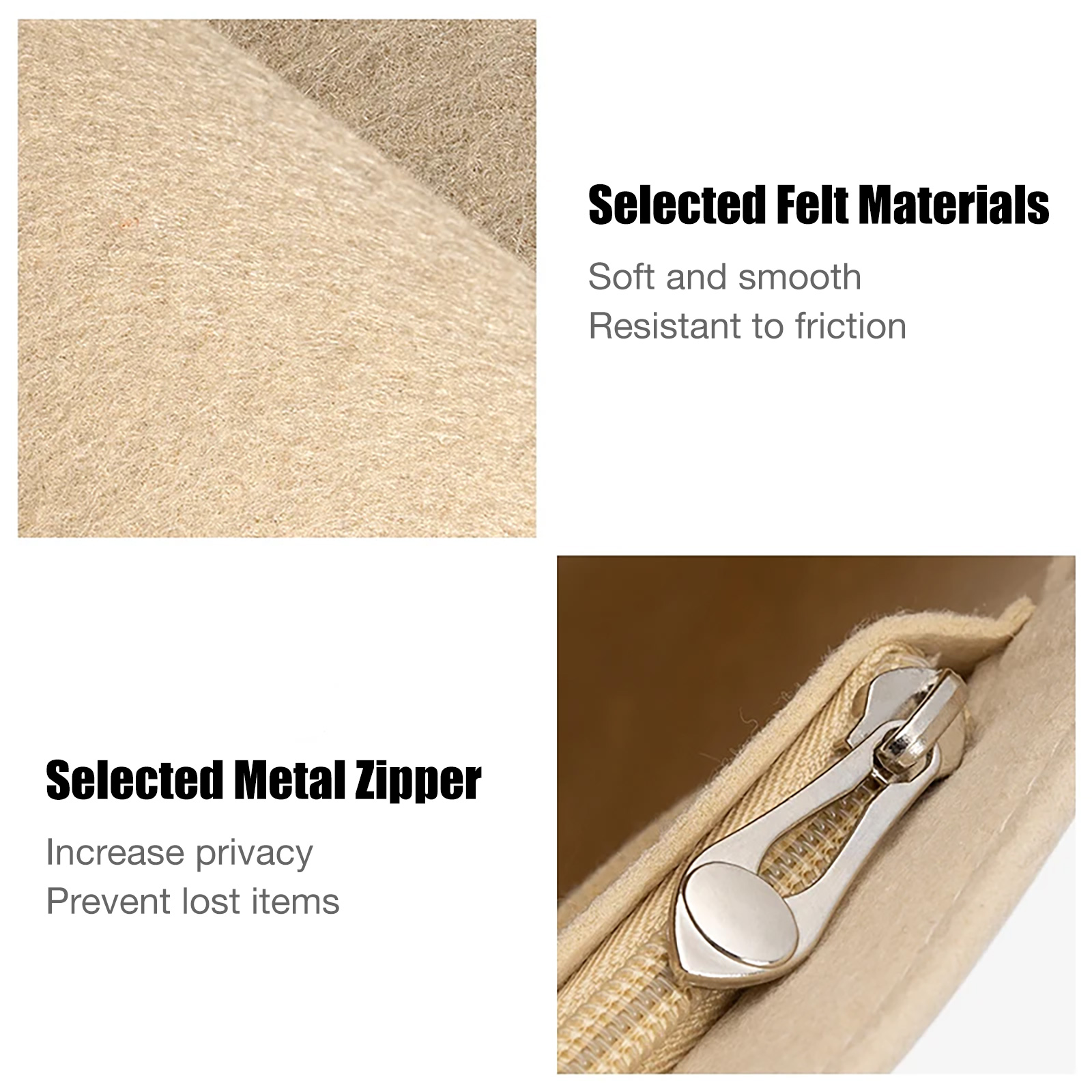 Felt Insert Bag Fits For Handbag Liner Bag Felt Cloth Makeup Bag Support Travel Portable Insert Purse Organizer