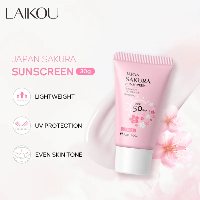 Laikou さくらクリーム韓国日焼け止めプロテクターフェイシャルサンブロッカー Spf50 アイソレーションローションモイスチャライザー 30 グラム