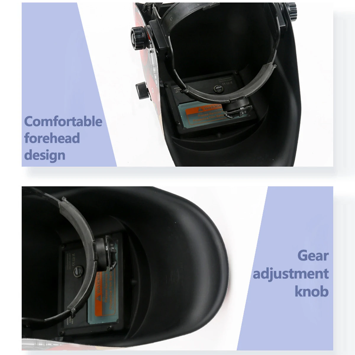 Casco de soldadura AIRAJ, máscara de soldadura con oscurecimiento automático para máquina soldadora de arco TIG MIG, vista grande, DIN9-13 de Color verdadero, visión de 93x42MM