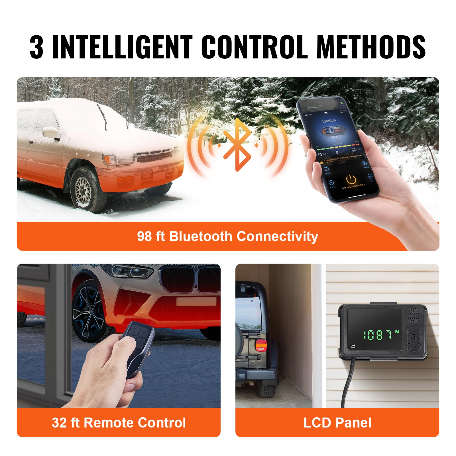SucceBuy Bluetooth App Control Diesel Air Heater Diesel Heater LCD Diesel Parking Heater for RV Trailer Camper Boat And Indoors