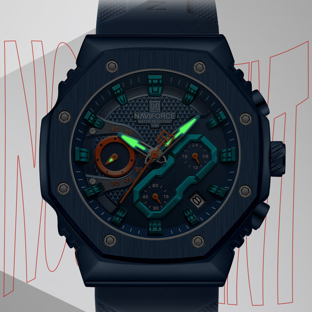NAVIFORCE-reloj de cuarzo resistente al agua para hombre y mujer, pulsera de lujo con correa de silicona, luminoso, para parejas, novedad