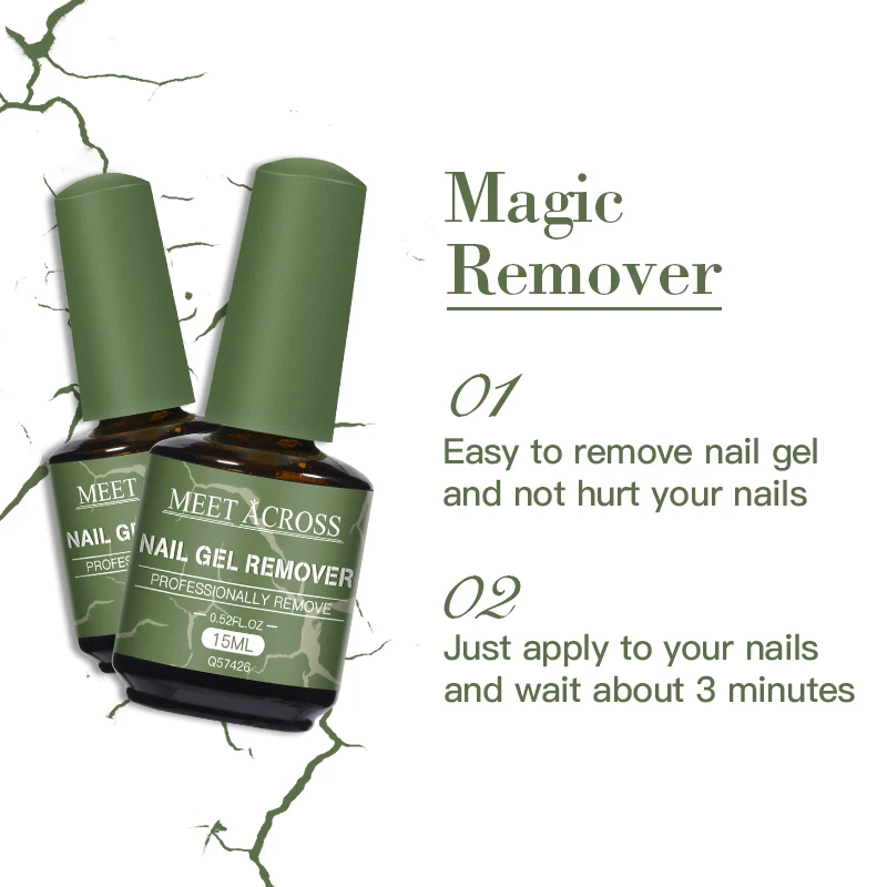 พบกับข้าม 15ml Magic Fast เล็บเจล Polish Remover ทําความสะอาด UV Soak Off กึ่งถาวรเคลือบเงาเล็บเครื่องมือกําจัดเล็บ