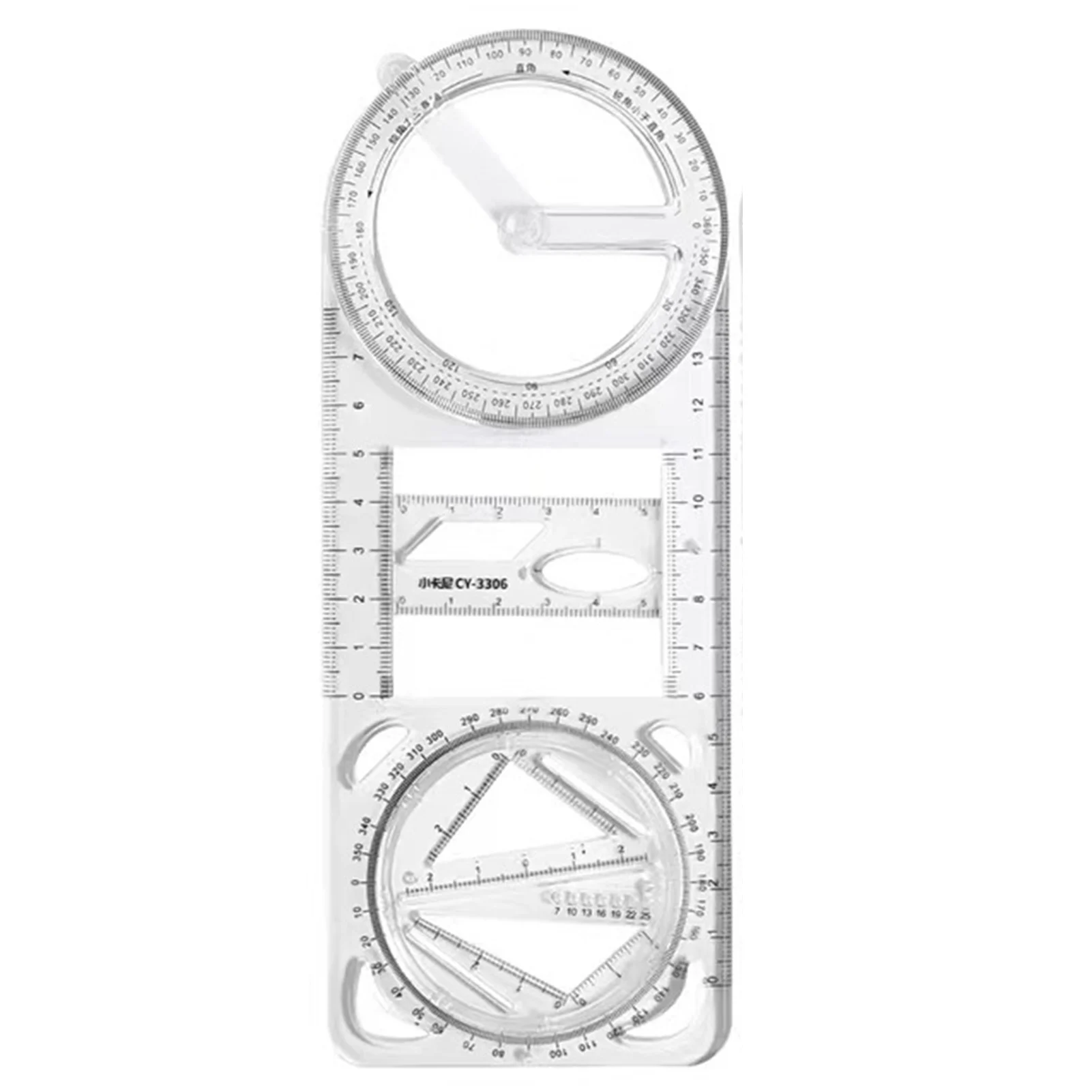 Multifunctional Geometric Ruler Curve Pattern Ruler Stationery Transparent Art Drawing Tools Office School Supplies