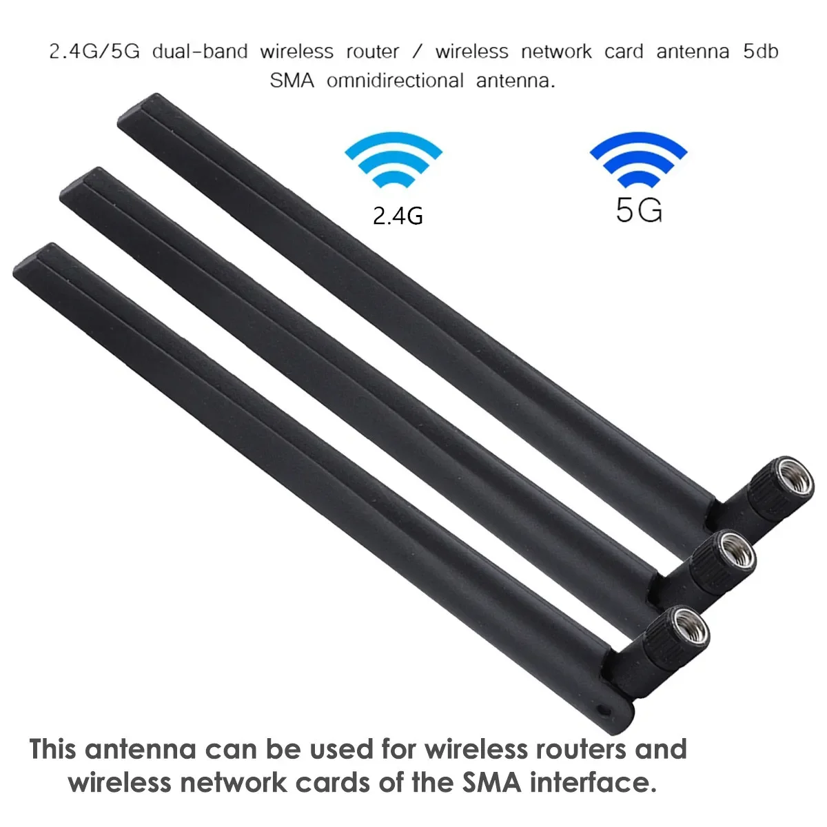 Durable Practical Quality Antenna RP-SMA Female Router WIFi Wireless 16CM 2.4G/5G Dual-Band For ASUS Network Card