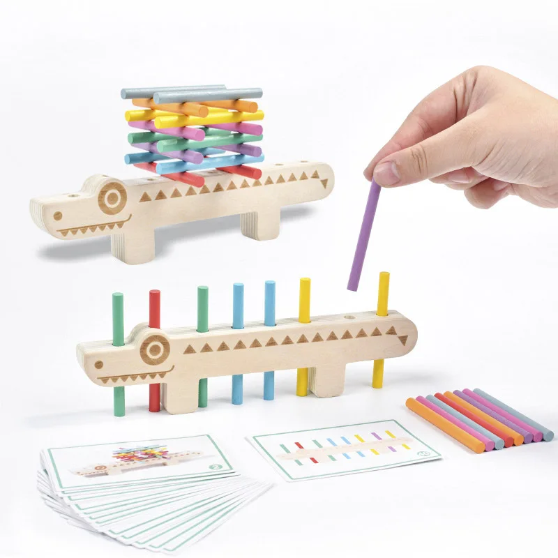 Juguete de madera Montessori, juegos a juego de colores, rompecabezas, juego de aprendizaje, entrenamiento de movimiento fino, juguetes educativos de matemáticas para niños