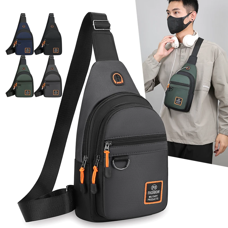 Bolsos de pecho para hombre, bolso de un hombro tipo bandolera, gran capacidad, deportes al aire libre, ocio, moda, bolso de hombro pequeño, mochila para hombre