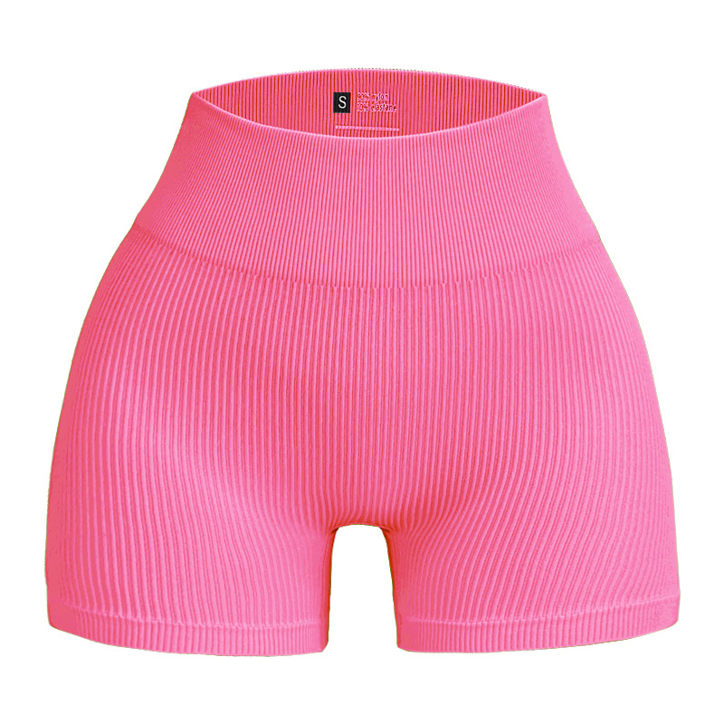 Ladies Sportswear for Indoor Outdoor Wear, High Stretch Seamless Short Yoga Leggings, Women's Solid High Waist Sports Shorts