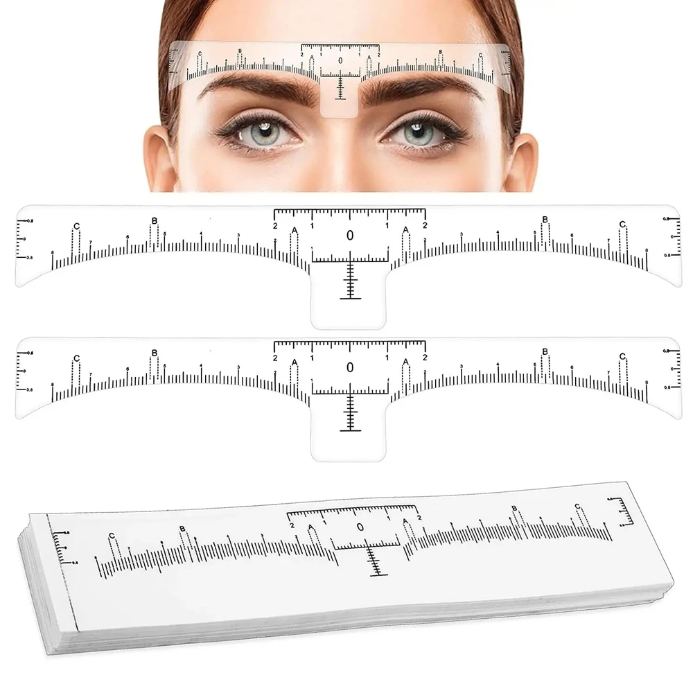 20 stücke/50 stücke/100 stücke Einweg Tattoo Augenbraue Herrscher Aufkleber Microblading Tattoo Messung Werkzeuge für Permanent Make-Up