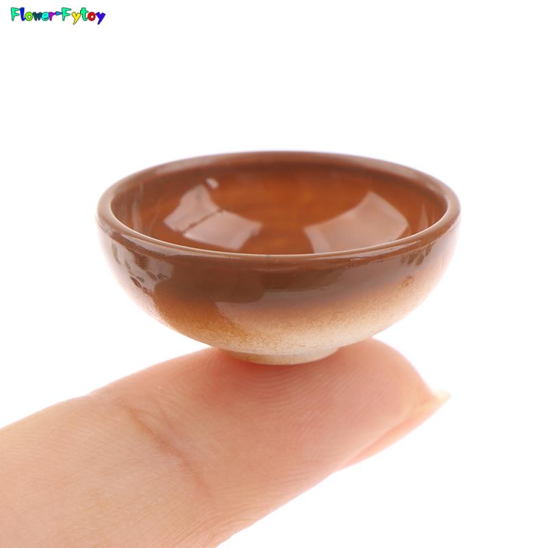 Cuenco de resina en miniatura para casa de muñecas, 2 piezas/10 piezas, 1:6, multicolor, grande, para sopa
