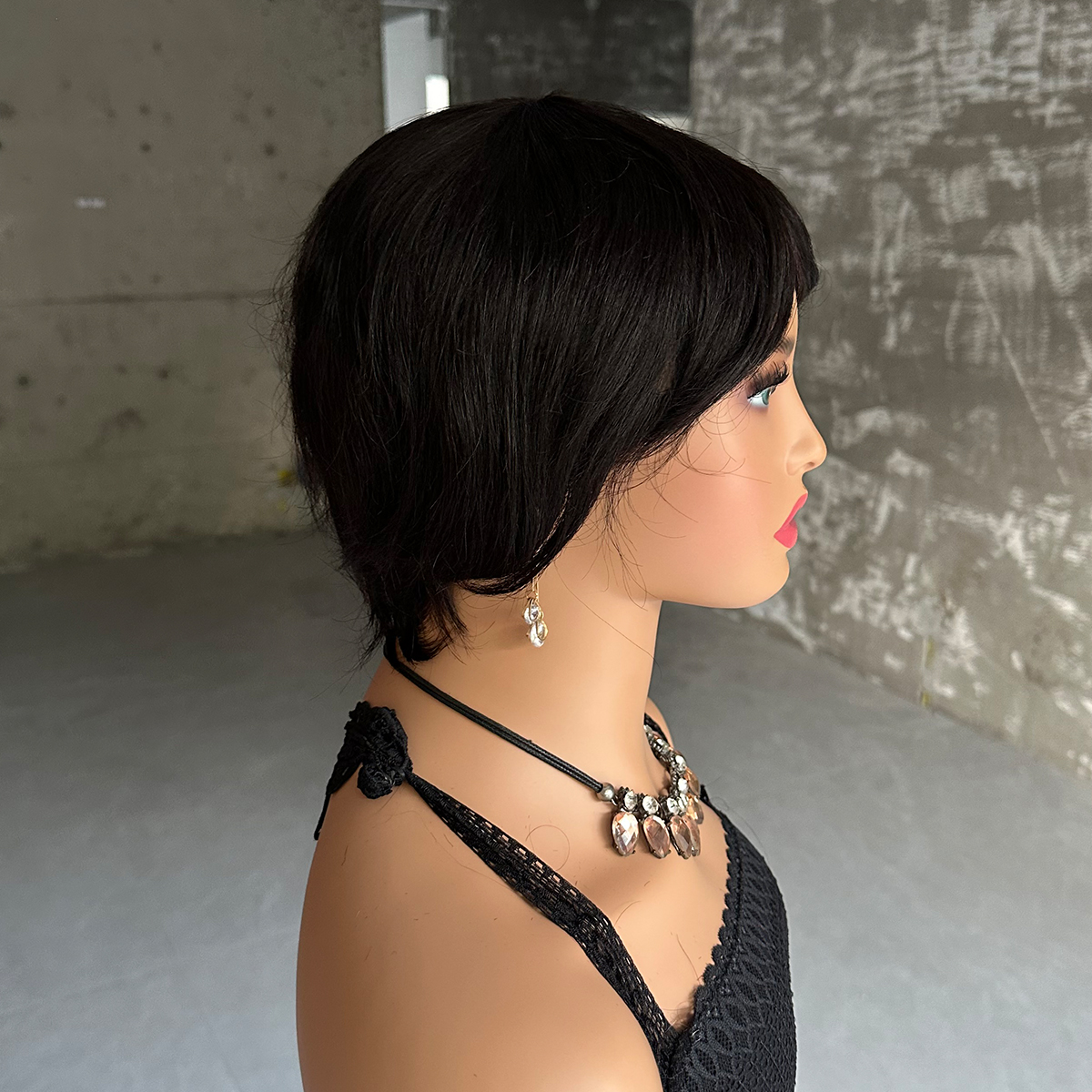 Short Human Hair Wigs Pixie Cut Straight perruque bresillienne for Black Women Full Machine Made Wigs With Bangs Cheap Wig