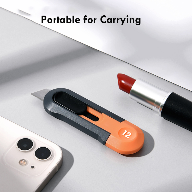 Deli Home Mini Auto-Retract Utility Knife Front Self-Locking Small Pocket Box Cutter couteau Art Supplies School Stationery нож