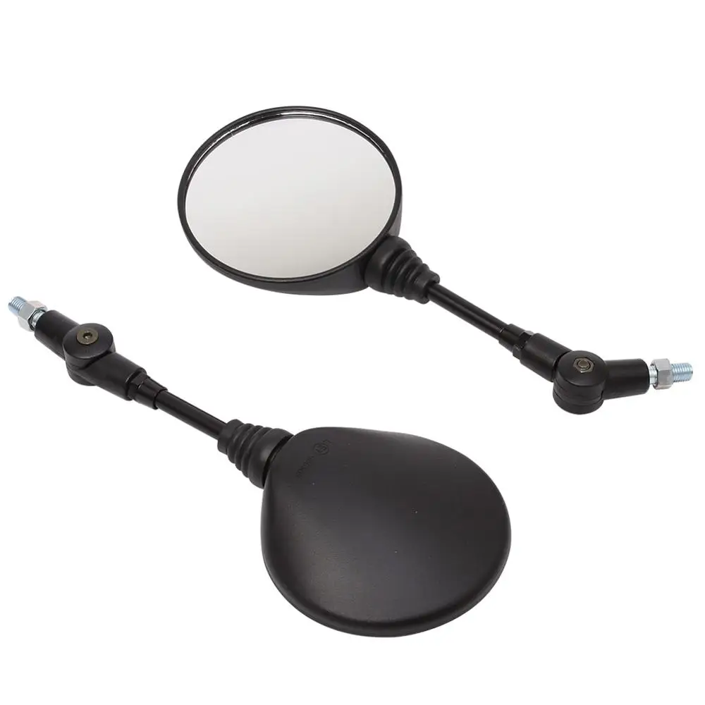 Espejo retrovisor lateral Universal negro para motocicleta, espejo redondo plegable anticaída de 10mm