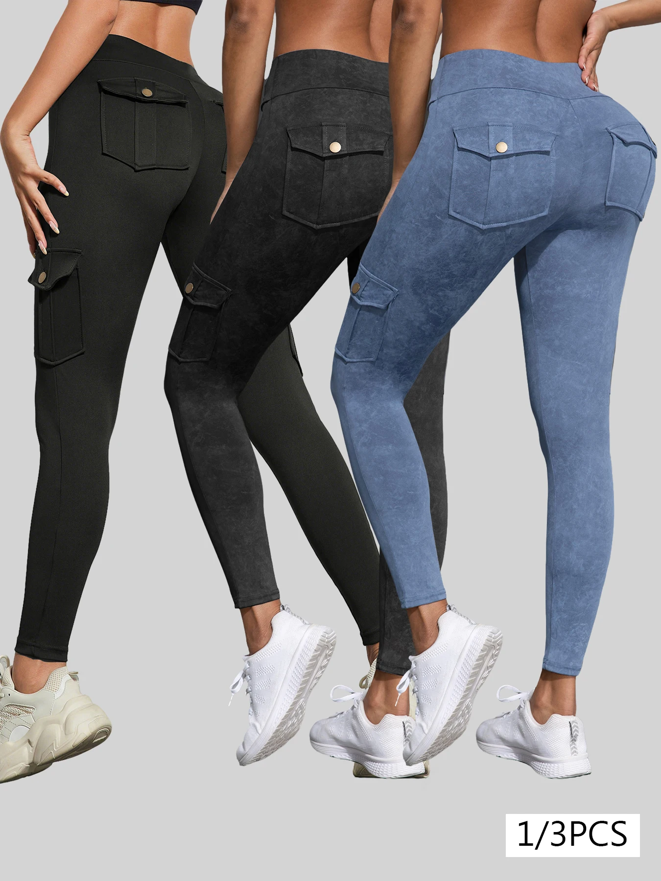 1/3 PCS gewaschen Druck Arbeitstasche Frauen Leggings elastische Butt Lifting Fitness Strumpfhosen 2025, neue sportliche Hosen Mode Streetwear